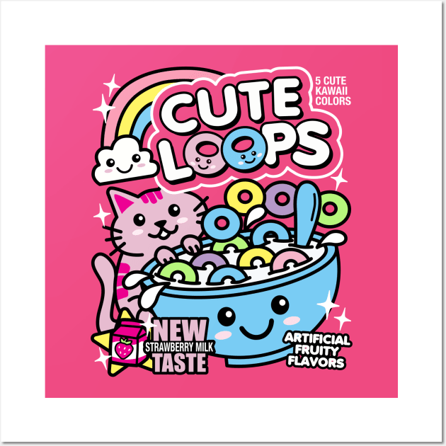 Cute Loops Kawaii Cereal Wall Art by DetourShirts